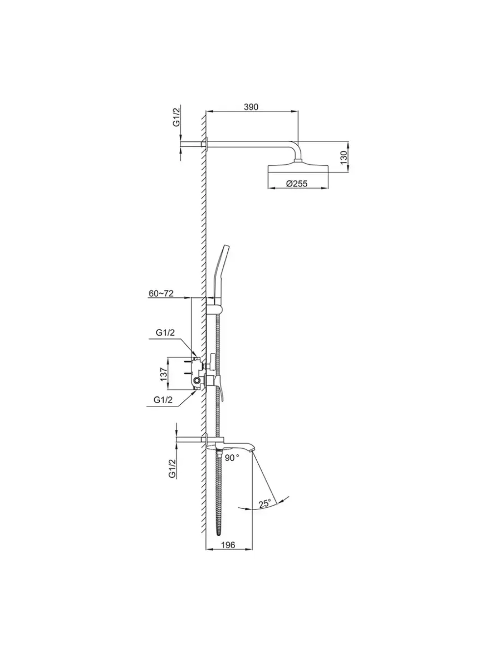 Душевая система скрытого монтажа Frap F7175-19