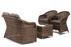 "Равенна" лаунж-зона из искусственного ротанга, цвет коричневый