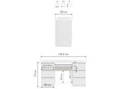 Письменный стол Мадера СМП2.6 ЛДСП 135х50х77 графит новый