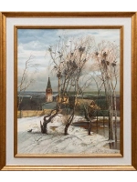 Картина маслом Грачи прилетели. Копия картины Саврасова. Дельцов