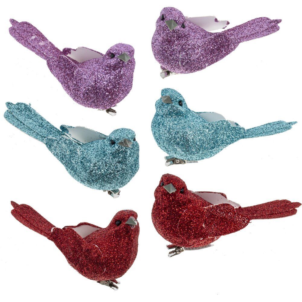 GAEM Изделие декоративное "Птичка, L9 W4 H5,5 см, 6в.