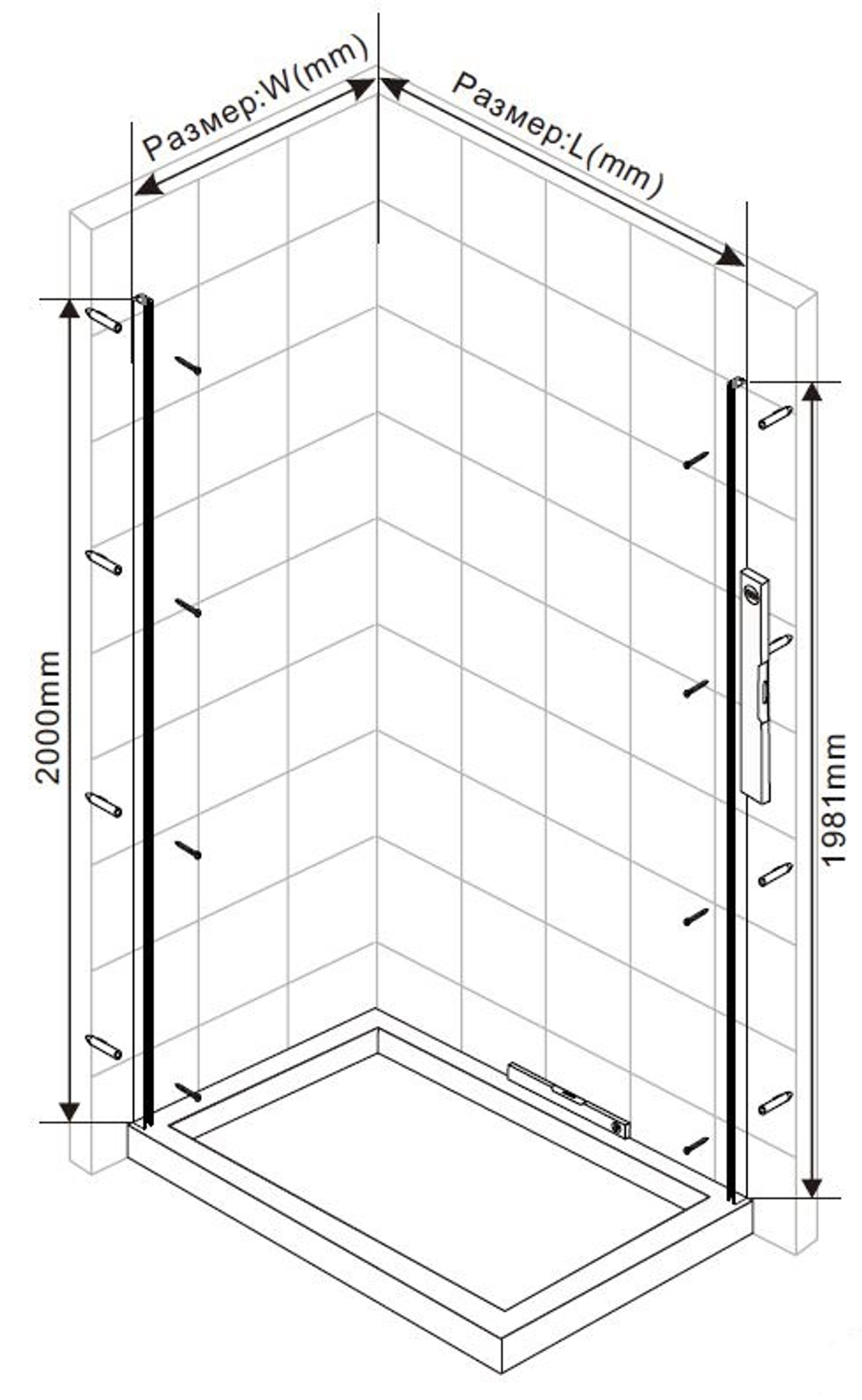 Душевой уголок Экстра (Extra) Vincea VSR-1E901010CL, 900/1000*1000, хром, стекло прозрачное