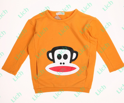 Толстовка однотонная с принтом обезьянки Джулиуса