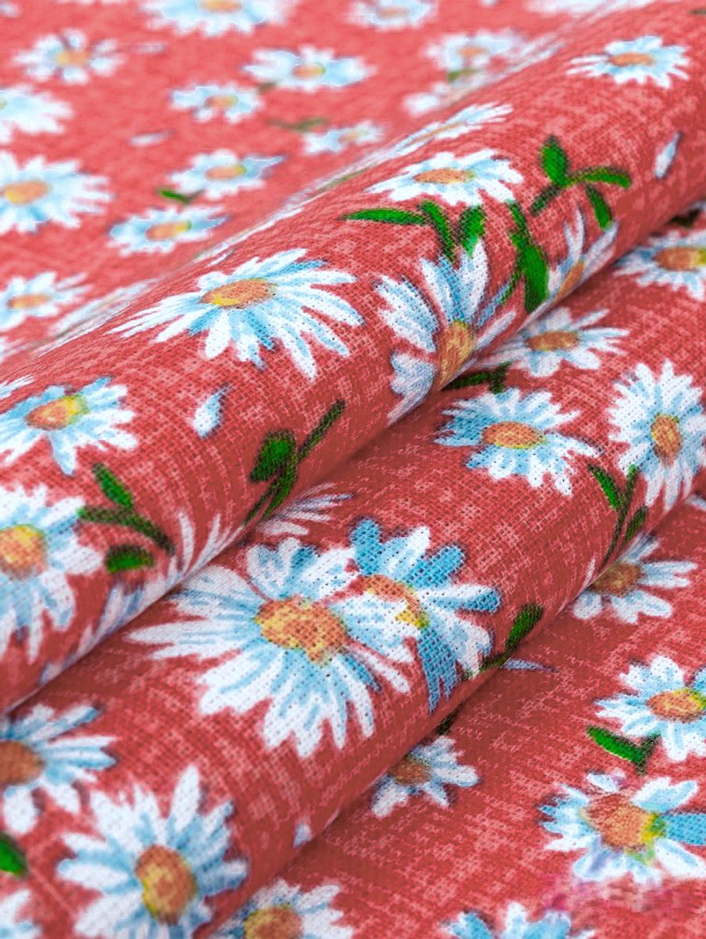 Ткань бязь плательная, рис. "Ромашки", ширина 150 см, арт. 624