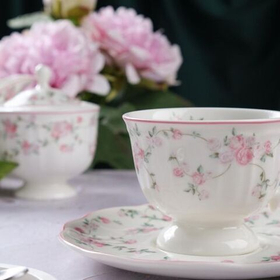Чайная пара 200 мл,фарфор "NOBLE" серия "Retro Ritz-La Vie En Rose"