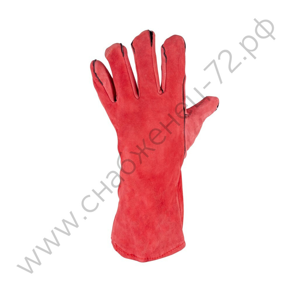 Краги спилковые красные (пр-во Foxweld)