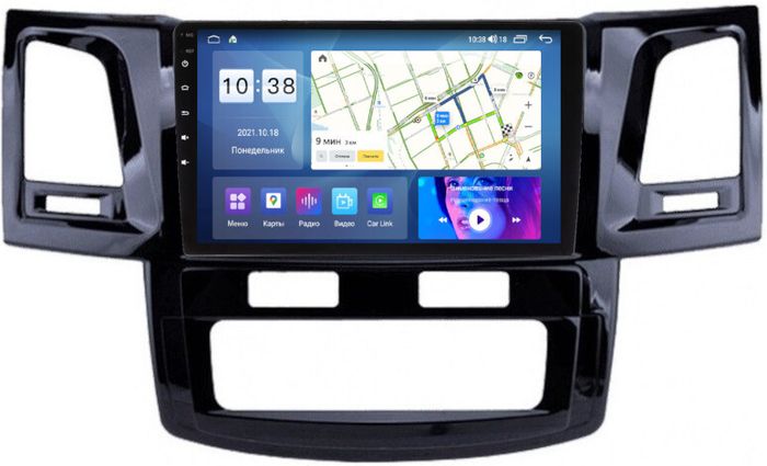 Магнитола для Toyota HiLux 2011-2015 - Parafar PF062UHD на Android 13, Быстрая, QLED, CarPlay, 4G SIM-слот