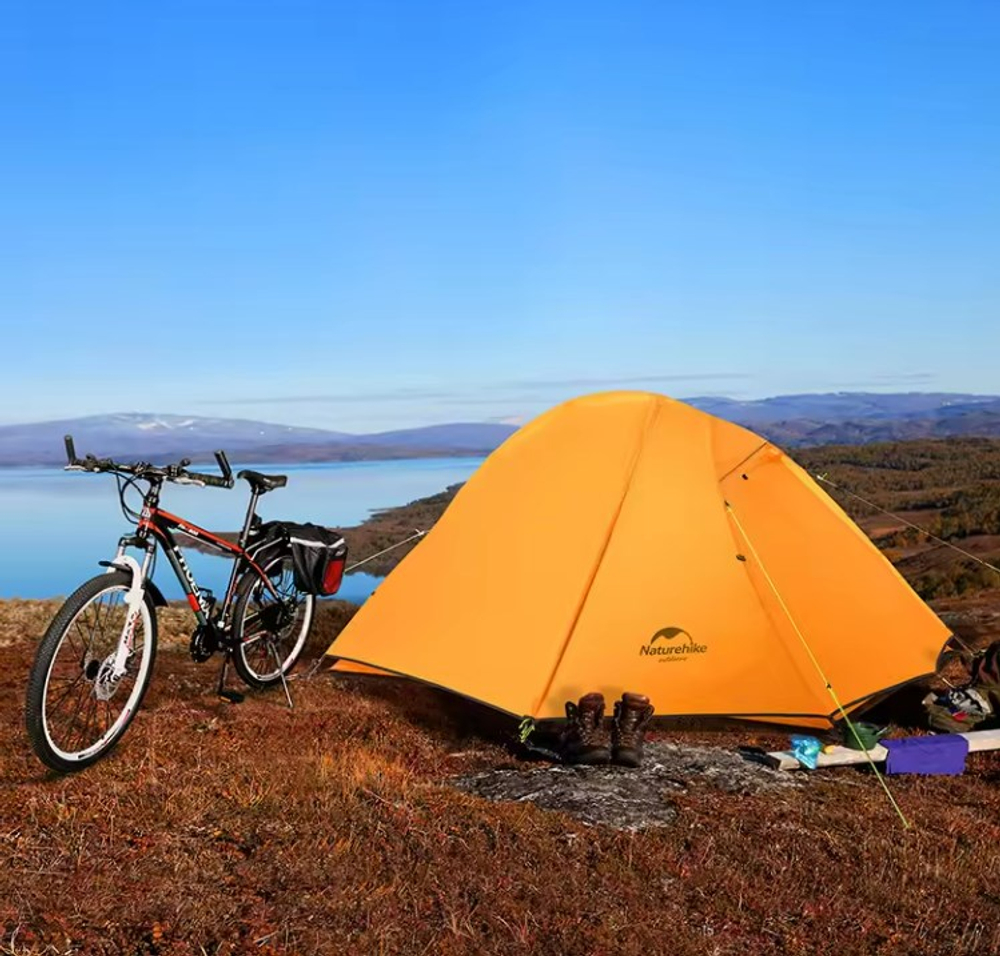 Палатка Naturehike Cycling (Spider) Si 1-местная, алюминиевый каркас, сверхлегкая, синяя, артикул NH18A095-D-1NBL.
