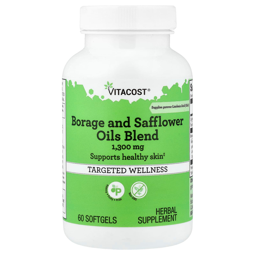 Vitacost, Borage and Safflower Oils Blend, 60 Softgels