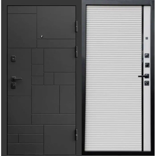 Входная дверь Квадро BLACK White line - 1142