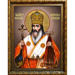 Макарий Киевский митрополит священномученик. Икона на холсте.