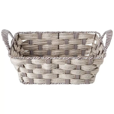 Корзинка с ручками коллекция натурель светлое плетение 27х10см
