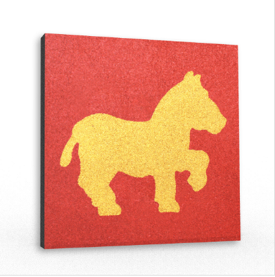 Резиновая плитка с рисунком Лошадка 500х500x40 мм тротуарная