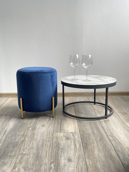 Пуф для гостиной RICE BLUVEL-86 NAVY BLUE / GOLD