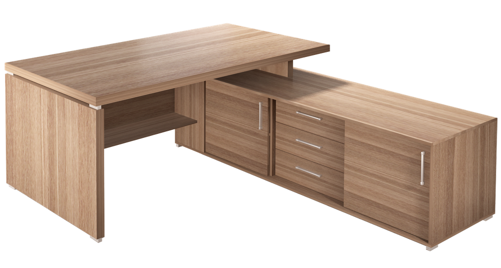 Стол руководителя угловой с тумбой ВЕКТОР