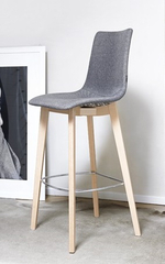 Стул барный с обивкой Scab Design Natural Zebra Pop, натуральный бук, светло-серый