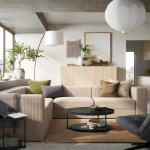 6-местный угловой диван - IKEA JÄTTEBO/JATTEBO, 71x95x310см, бежевый,/светло-коричневый, ЙЕТТЕБО ИКЕА