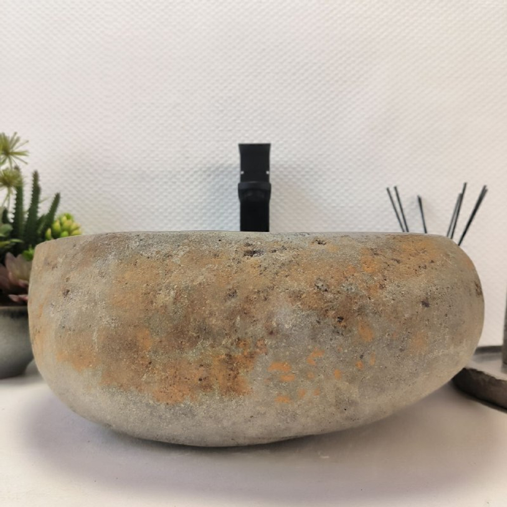 Раковина из речного камня RS-63475 (40*41*15) 0122