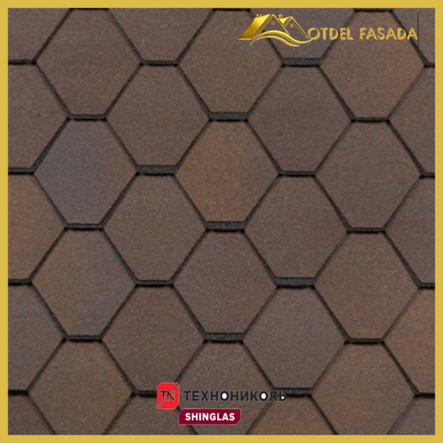Гибкая черепица ТехноНиколь SHINGLAS Вестерн Каньон 1,5м2 (Двухслойная)
