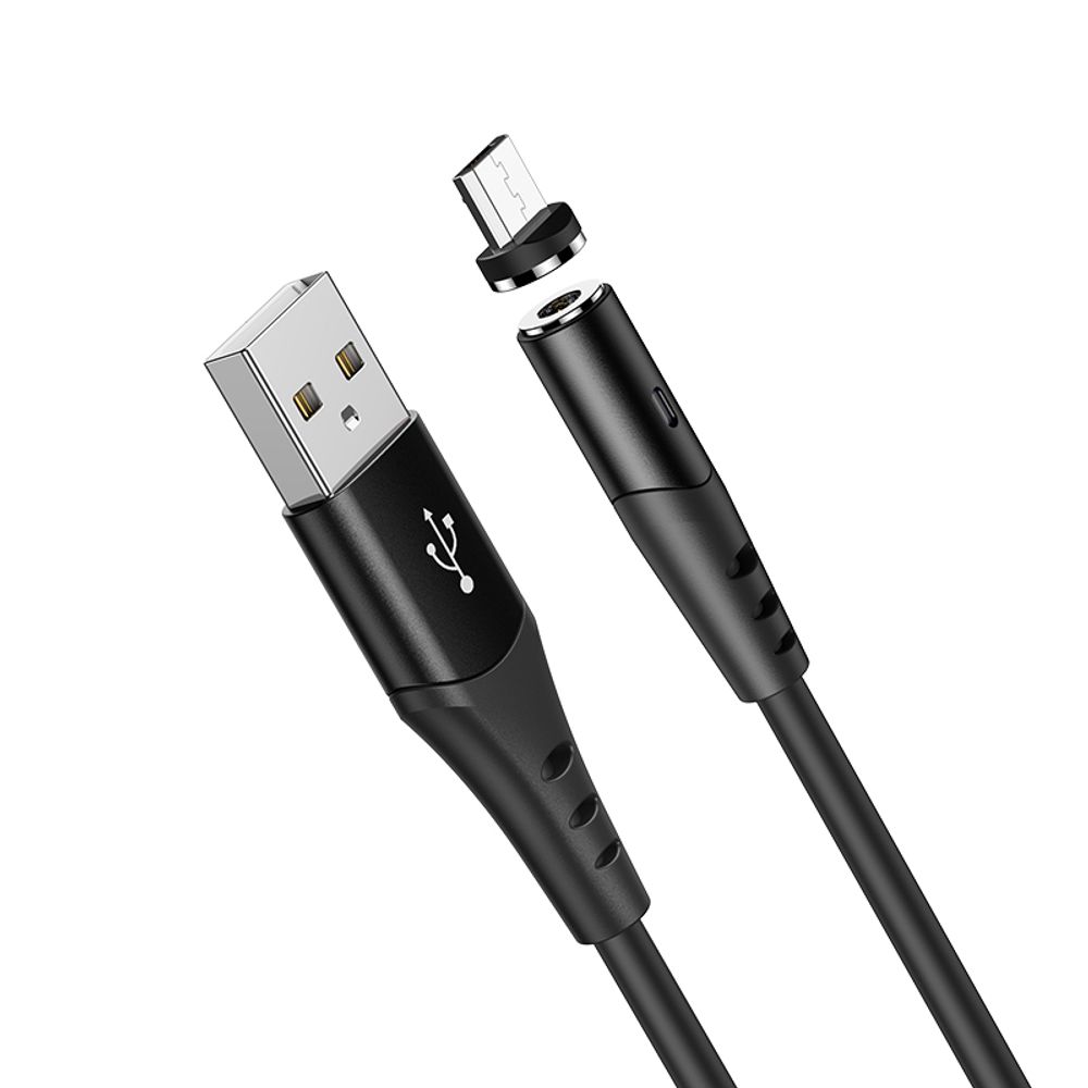 Кабель HOCO X60 USB-microUSB 2A 1м магнитный Silicone Black