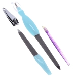 Набор для маникюра в чехле 4шт «Manicure set», цвет микс, (две пилки, кусачки и шабер), 22*6см