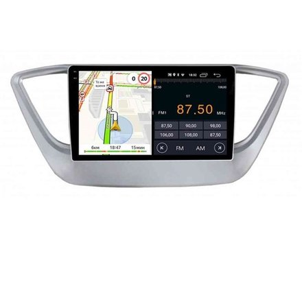 Магнитола для Hyundai Solaris 2 2017-2022 (рамка серебро) - Parafar PF766RN2K на Android 13, QLED+2K, ТОП процессор, 4Гб+32Гб, CarPlay, 4G SIM-слот
