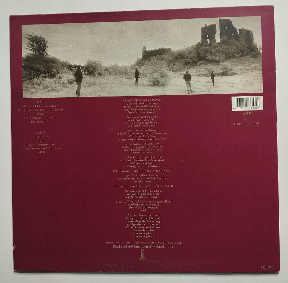 Винтажная виниловая пластинка LP U2 The Unforgettable Fire (Germany 1984)