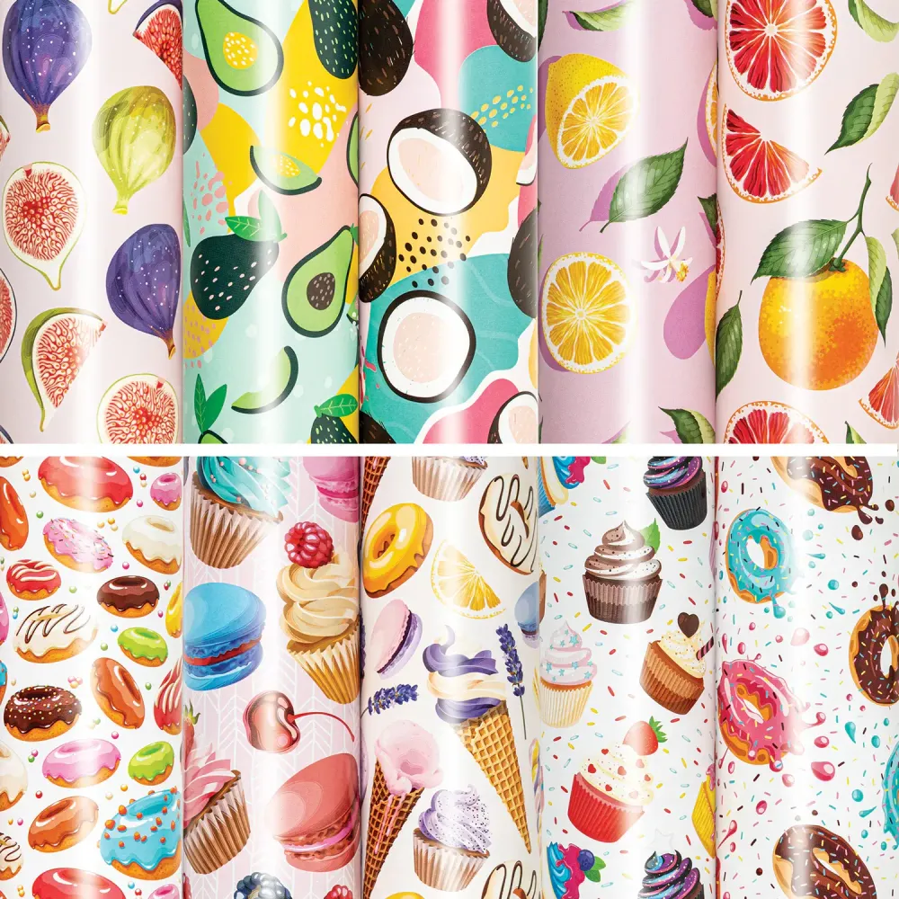 Бумага упаковочная "Sweet Life" 70x100 см, 10 дизайнов ассорти, ЗОЛОТАЯ СКАЗКА, 591920, 1шт