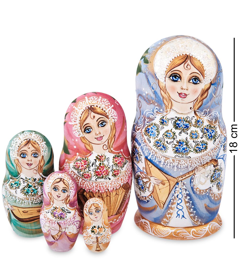 Народные промыслы МР-44/ 2-D Матрешка 5м «Василина с балалайкой»