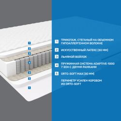 Матрас ортопедический "Лайф Твин 7"Адаптив1000, 1400х2000,