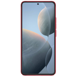 Тонкий жесткий чехол красного цвета (Bright Red) от Nillkin для Xiaomi Poco X6 Pro 5G и Redmi K70E, серия Super Frosted Shield