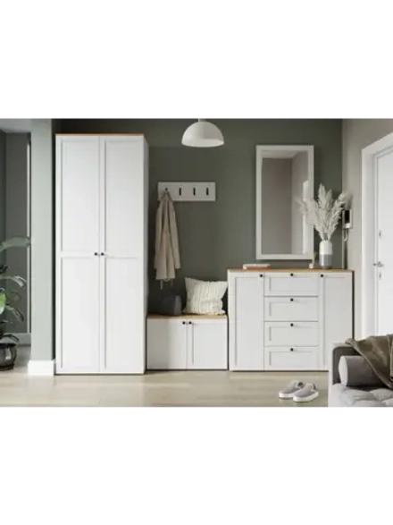 Прихожая с зеркалом Белый 280х52х220