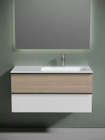 Тумба с раковиной Sancos DELTA DL100RW + CN7015 100 дуб светлый/белый