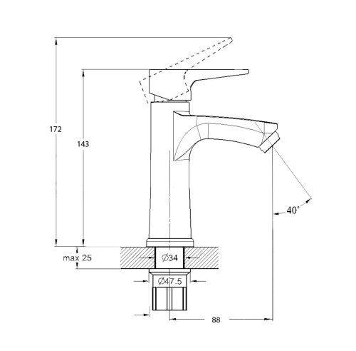 Смеситель для умывальника FAB1-A020