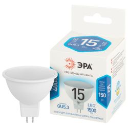 Лампа светодиодная ЭРА STD LED MR16-15W-840-GU5.3 15Вт софит нейтральный белый свет GU5.3 | Лампы cветодиодные Точечные (Софиты) (MR, PAR)