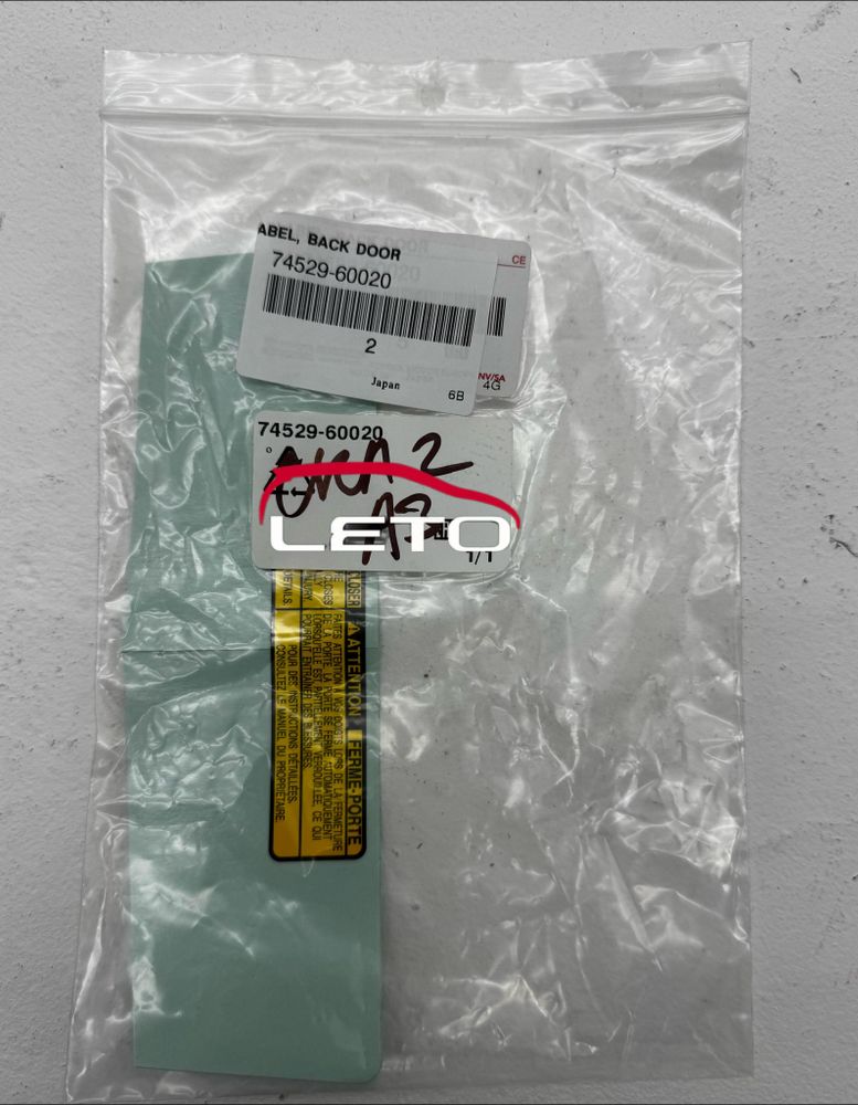 Наклейка 74529-60020 7452960020 Наклейка 74529-60020 7452960020