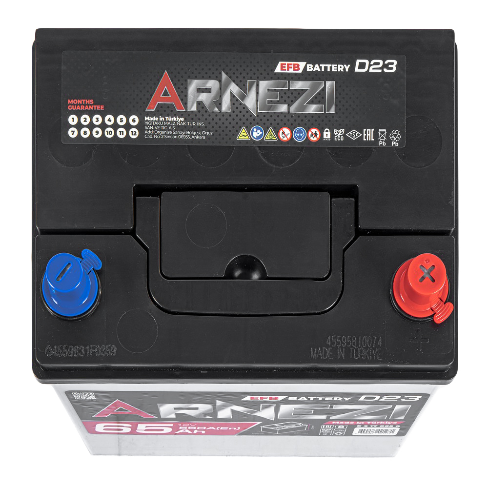 Аккумулятор ARNEZI EFB Start-stop 65 А/ч обратный R+ 230x172x225 D23 EN 560 А