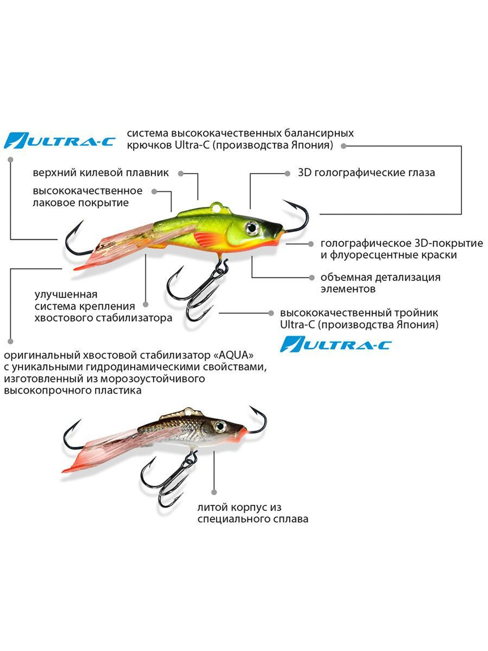 Балансир Бычок-3 48mm 003 (голубой пятнистик) 2 штуки 9 г.