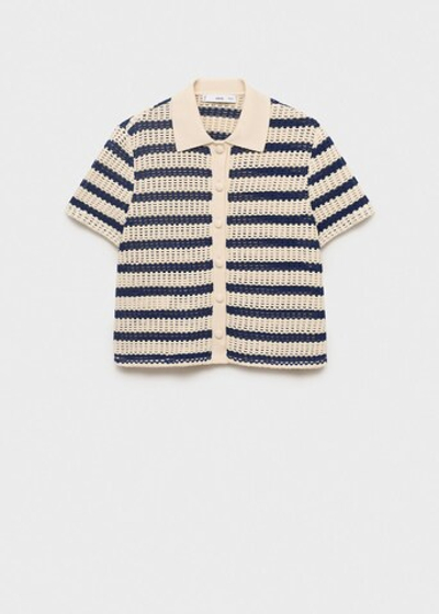 Кардиган в полоску с короткими рукавами