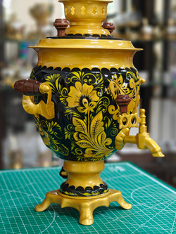 Самовар электрический трехлитровый с художественной росписью «Золотые узоры»