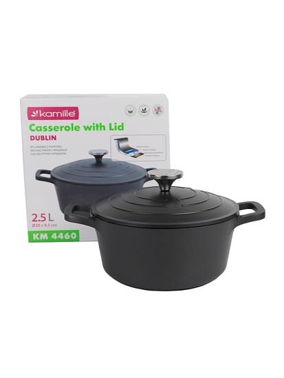 Кастрюля 2,5 л. Kamille KM 4460 серия DUBLIN из литого алюминия с антипригарным покрытием с крышкой