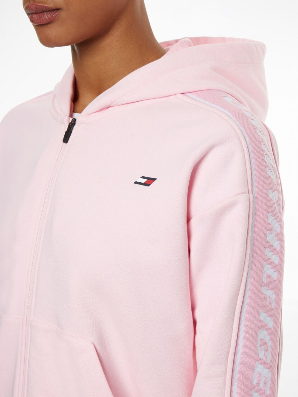 Pink tommy shop hoodie