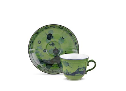 Кофейная чашка с блюдцем Richard Ginori Oriente Italiano Malachite (120 мл)