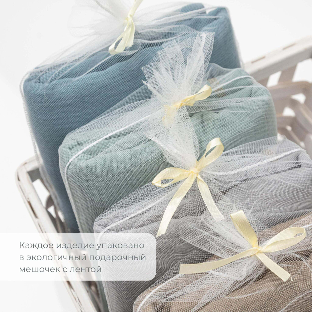 Плед-пелёнка Mjölk Storm Grey из муслинового хлопка