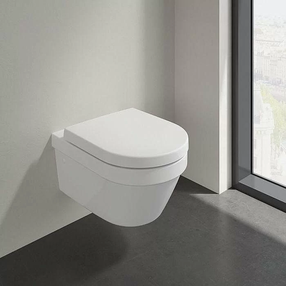 Унитаз подвесной Villeroy&Boch Architectura 4694HR01 альпийский белый, безободковый, с крышкой микролифт