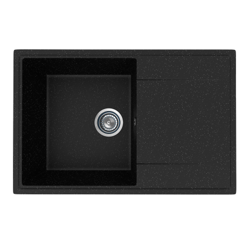 Мойкa ML-GMU07 УЛЬТРА с крылом, черный камень, 735*475 мм (глуб. чаши 175)