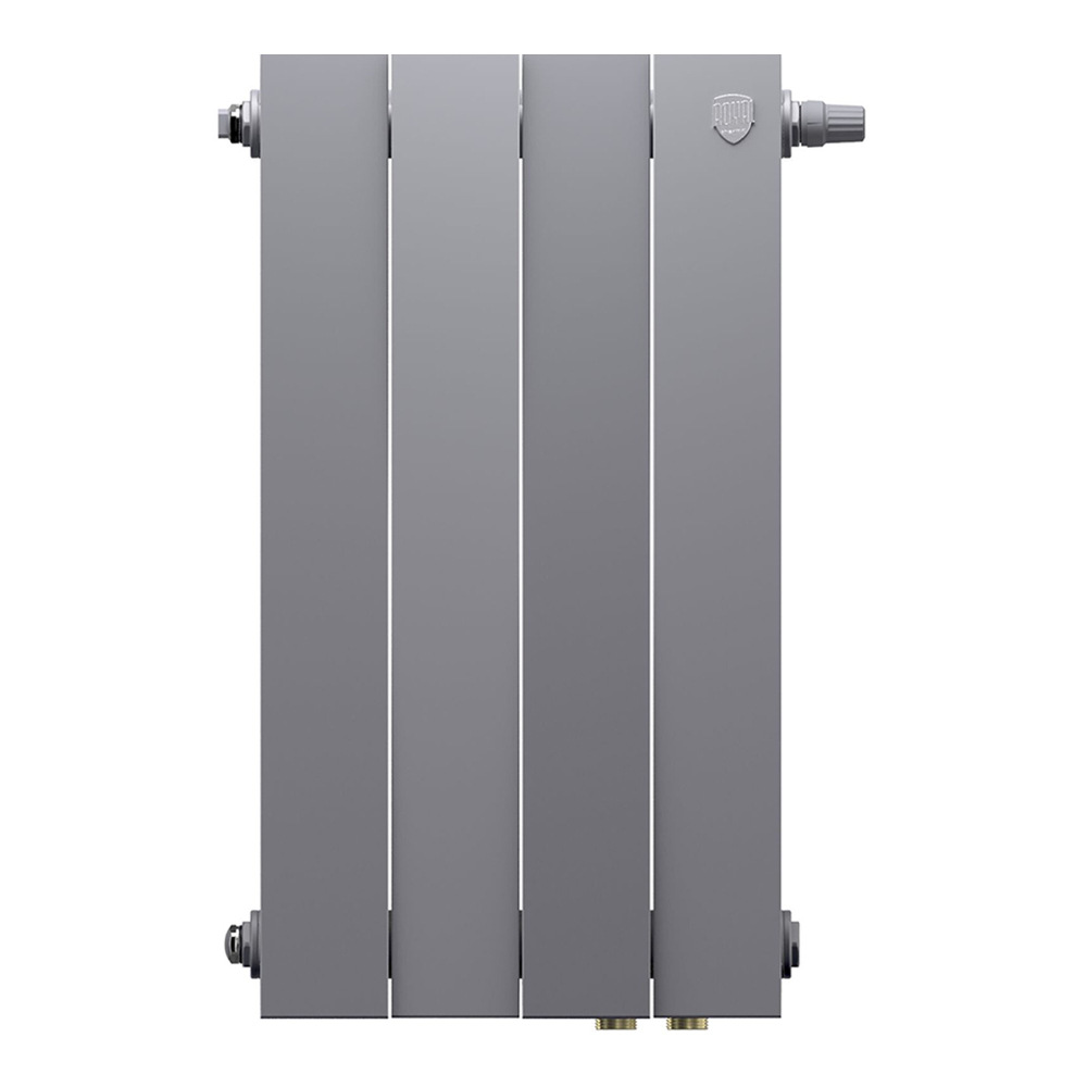 Радиатор биметаллический Royal Thermo PianoForte 500 Silver Satin 4 секции VDR (нижнее правое подключение)