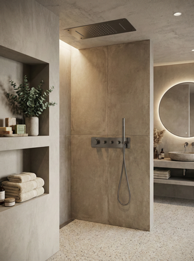 Термостатический смеситель встраиваемый STWORKI STUDIO S51210GB С ВНУТРЕННЕЙ ЧАСТЬЮ, для душа, вороненая сталь