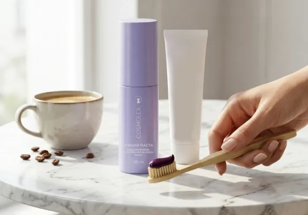 Дуэль оттенков: фиолетовая паста против белой — кто лучше справится с налётом от кофе?