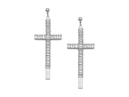 Серьги Вечерние. Крест со стразами